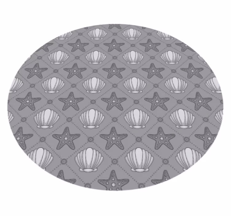 Seashell Starfish Pattern animal print vinyl rug - TenStickers