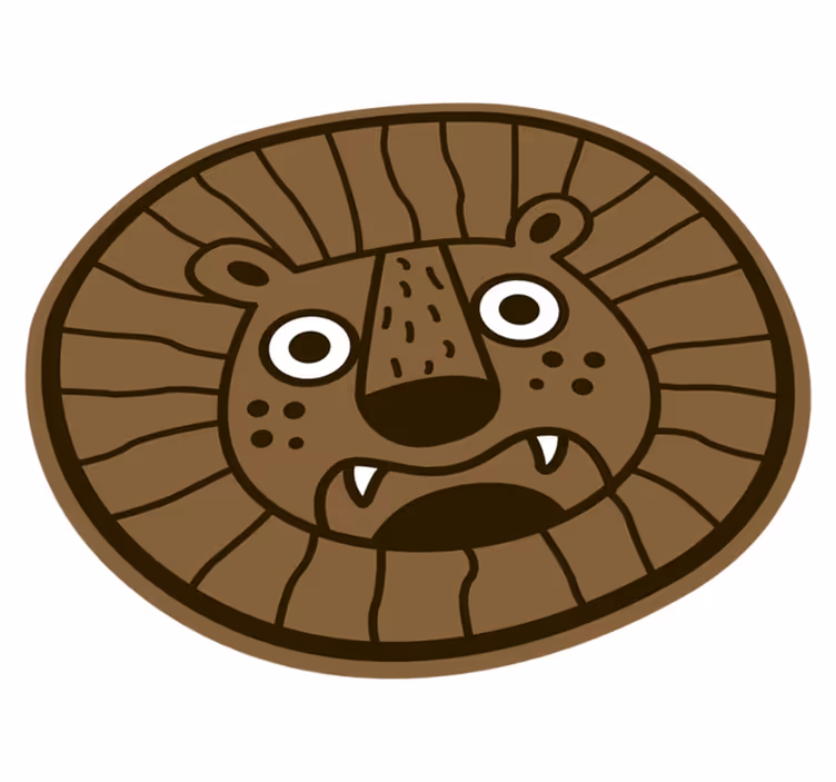 vinyl rug lion for kids animal rug - TenStickers