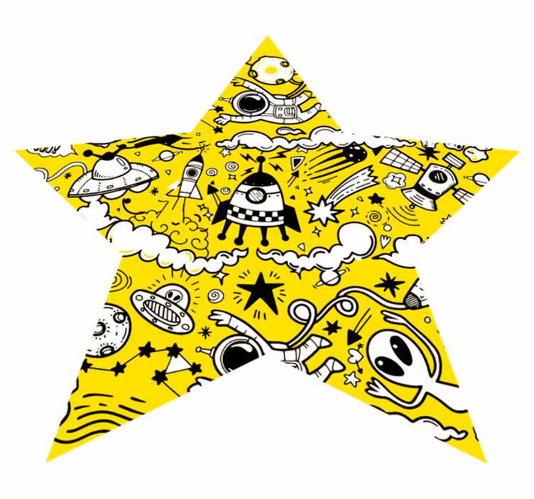 space doodles star vinyl rug - TenStickers