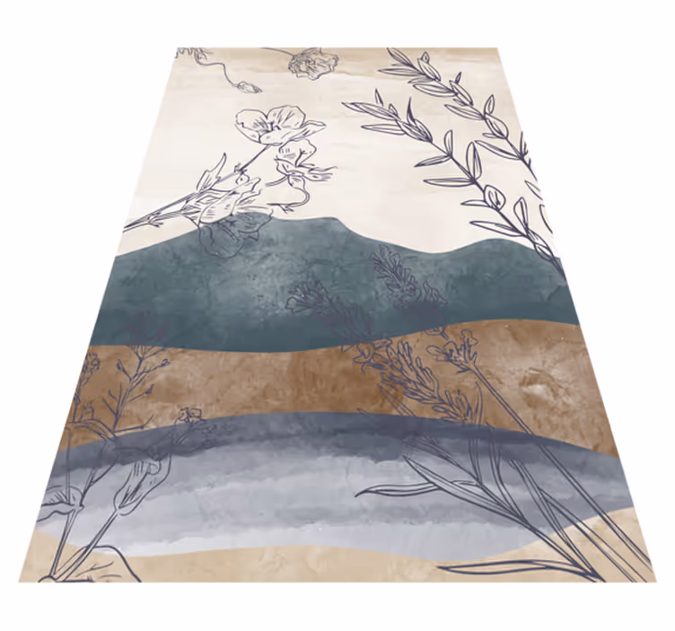 Painted Nature floral rug - TenStickers