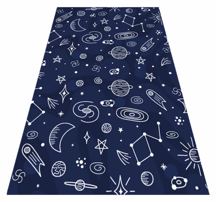 Cosmic Themed Space kids vinyl rug - TenStickers