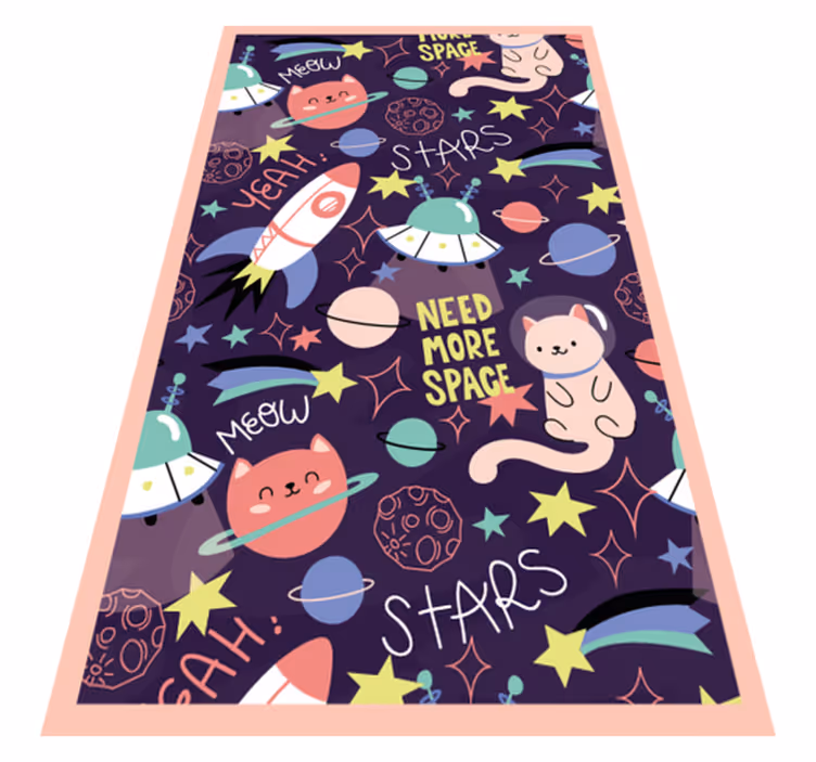 Space-Themed Playarea kids vinyl rug - TenStickers