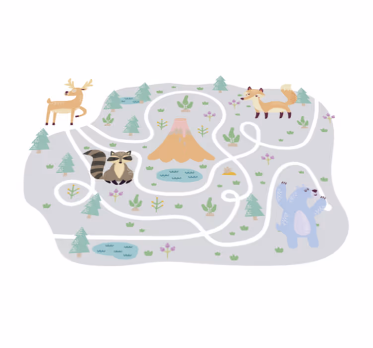 faded city road vinyl rug - TenStickers