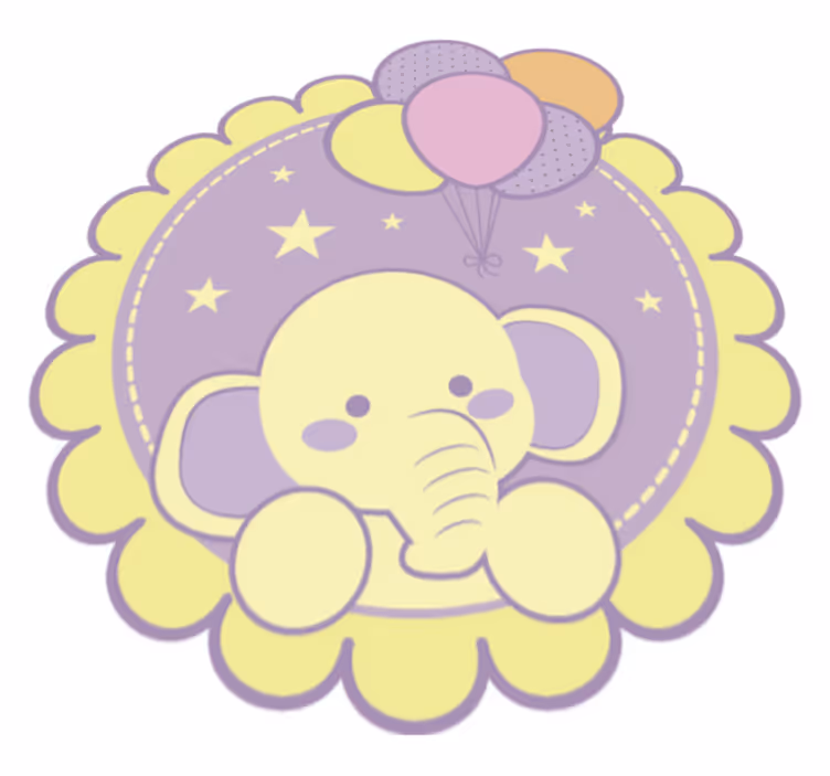 Elephant Balloons kids vinyl rug - TenStickers