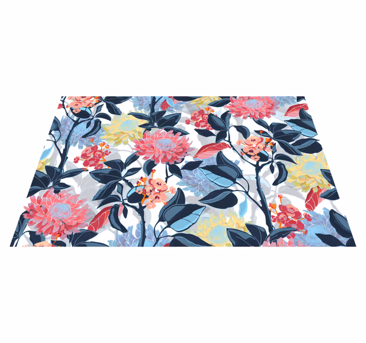 floral pattern nature vinyl rug - TenStickers