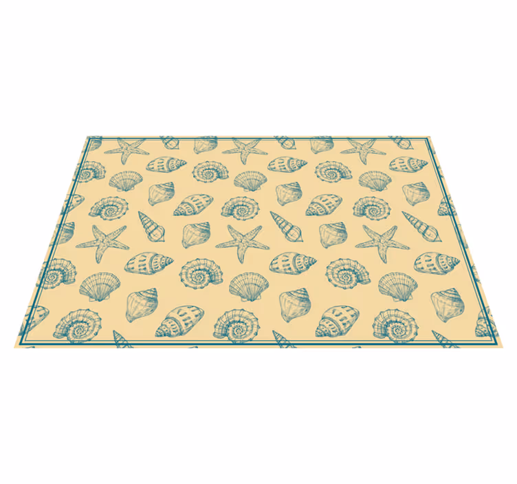 Hand draw seashells and starfish animal rug - TenStickers