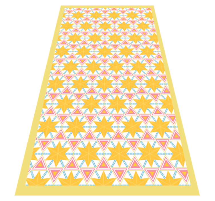 Geometric Starburst Pattern kitchen vinyl rug - TenStickers