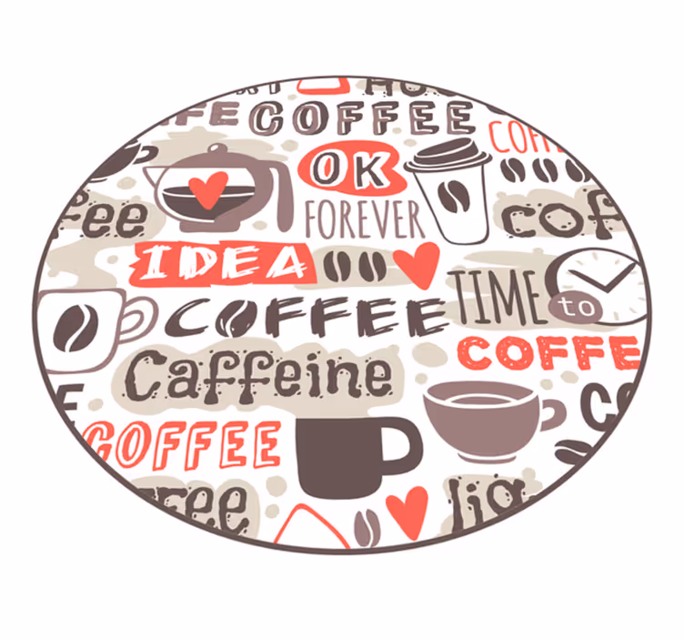 Coffee themed Quote Vinyl rug - TenStickers