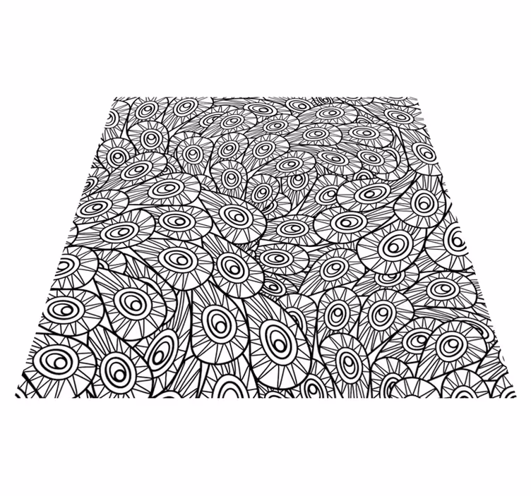 Peacock Feather Pattern mandala vinyl rug - TenStickers