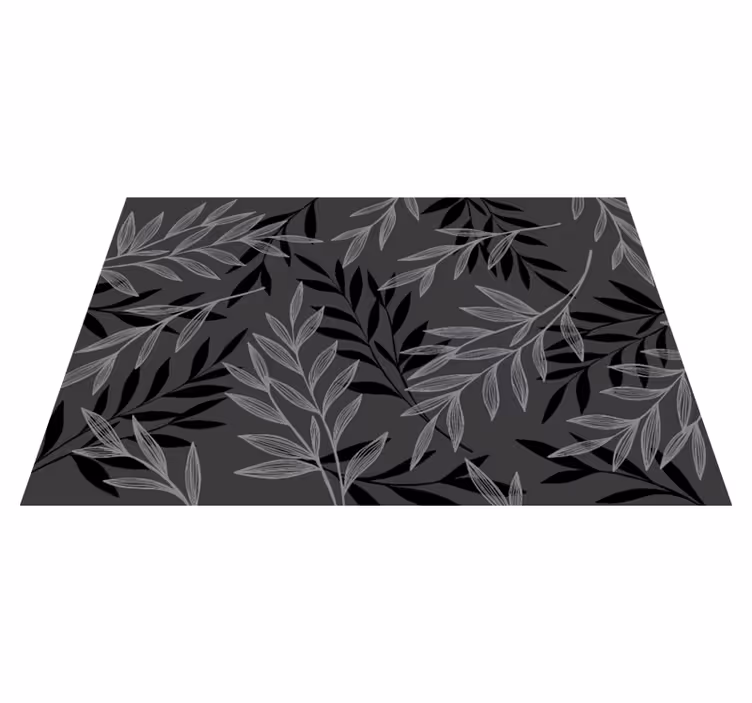 Leafy Silhouette floral vinyl rug - TenStickers