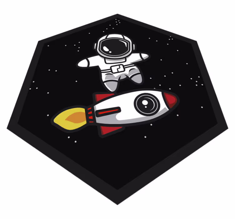 Rocket in Space kids vinyl rug - TenStickers