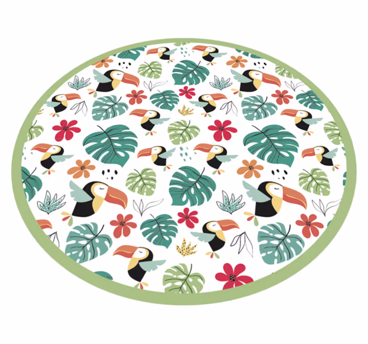 Tropical Toucan Motif animal vinyl rug - TenStickers