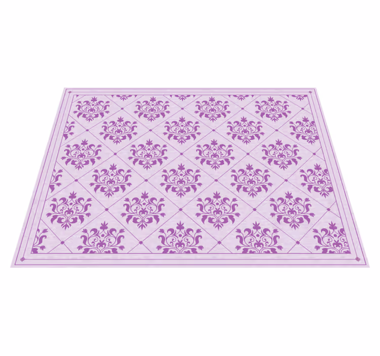 Ornate Damask Pattern vintage vinyl rug - TenStickers