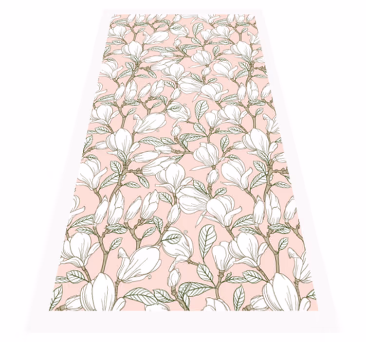 Floral Illustration floral vinyl rug - TenStickers