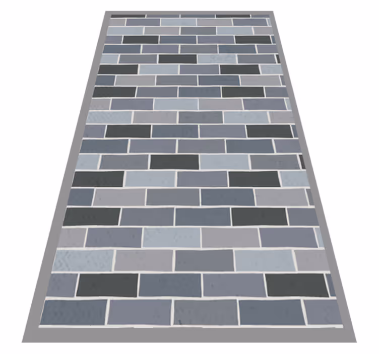Grey Bricks tile vinyl rug - TenStickers