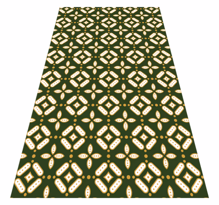 Vintage green tile design kitchen vinyl rug - TenStickers