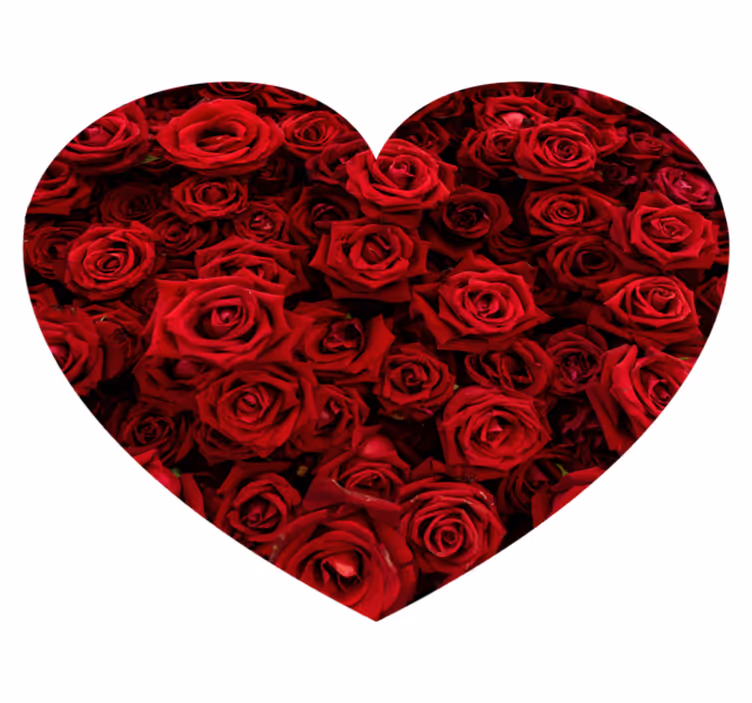 Heart filled with Roses floral vinyl rug - TenStickers