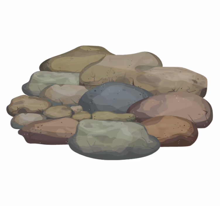 Pebble Illustration stone effect vinyl rug - TenStickers