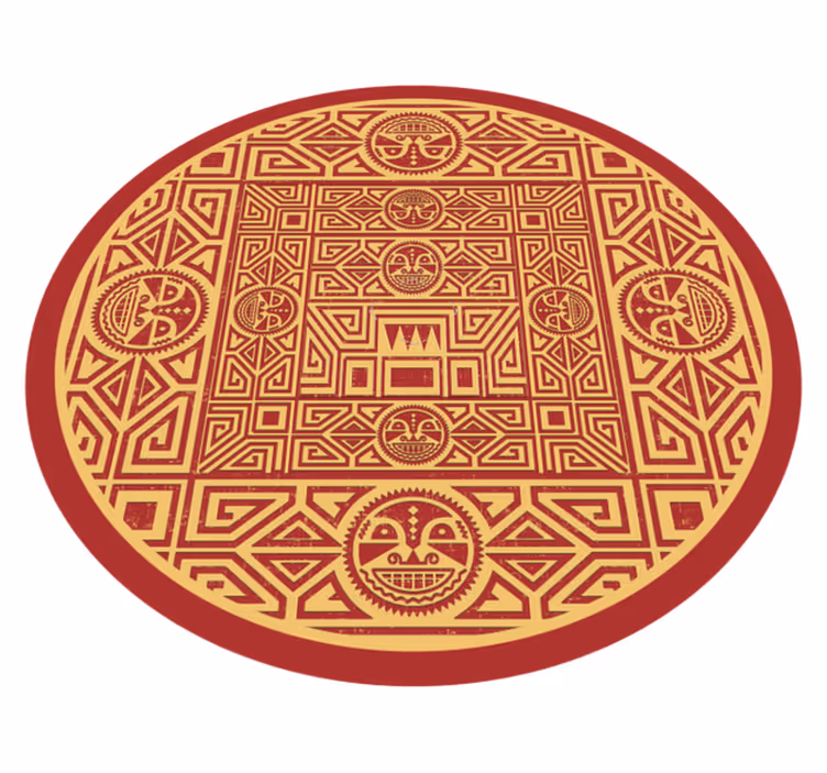 Tribal Mandala mandala vinyl rug - TenStickers