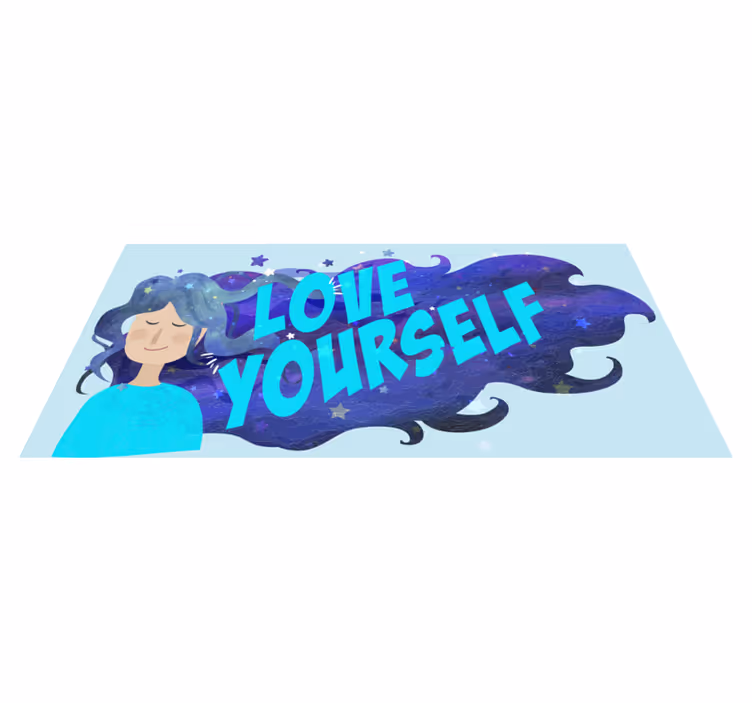 Love Yourself Illustration custom rug - TenStickers