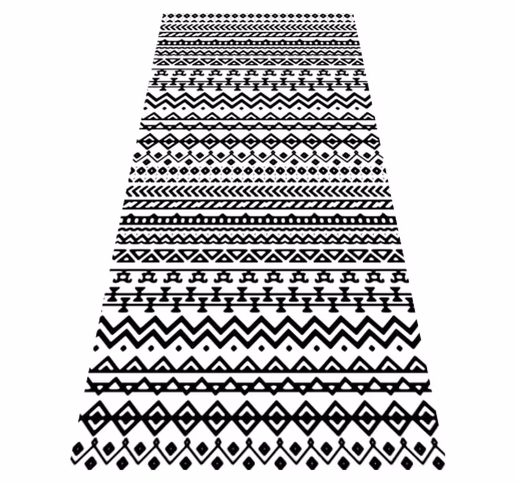 Black and White geometric vinyl rugs - TenStickers