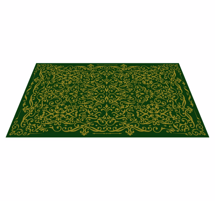 elegant ornaments green modern rug - TenStickers
