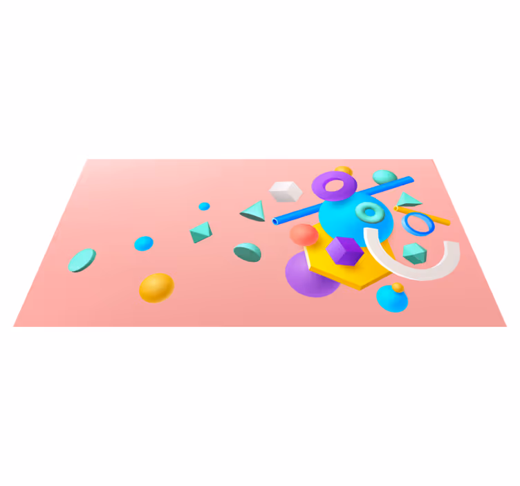 Geometric Shapes Array geometric vinyl rug - TenStickers