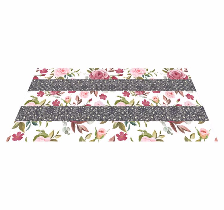 Geometrics roses vinyl rug - TenStickers