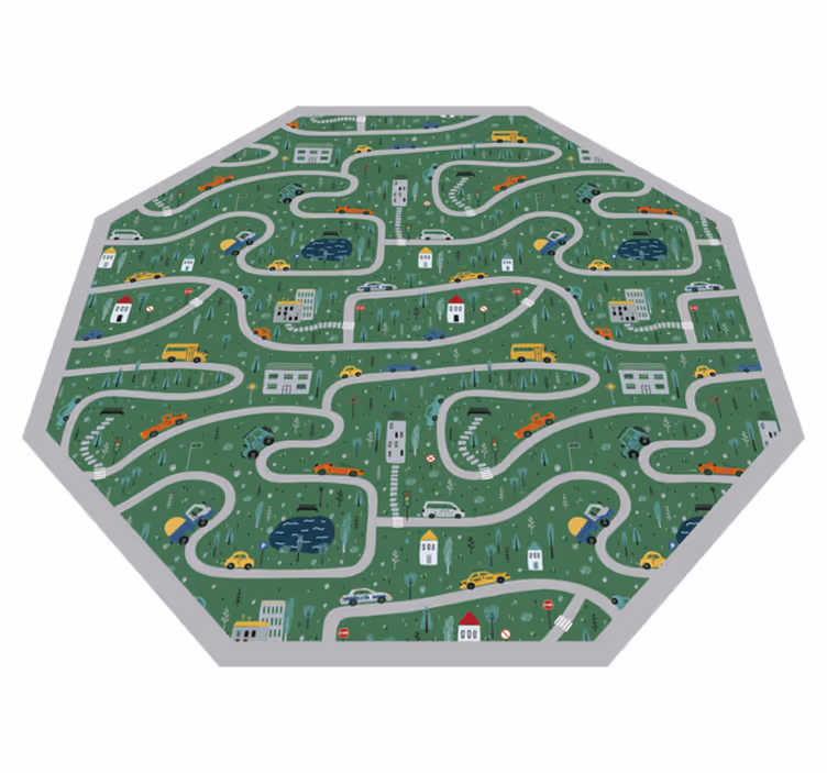roads road vinyl rug colorful roads - TenStickers