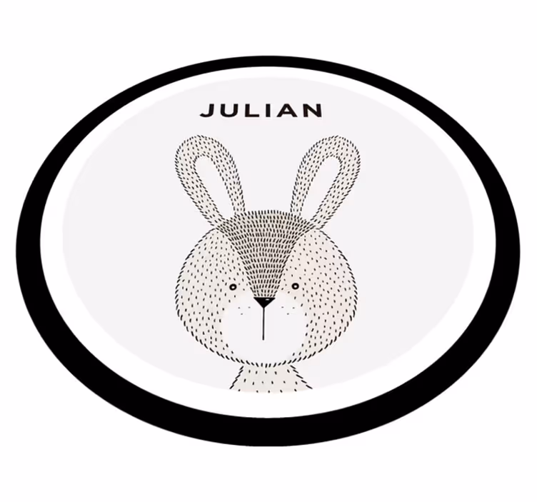 Personalized Bunny nursery vinyl rug - TenStickers