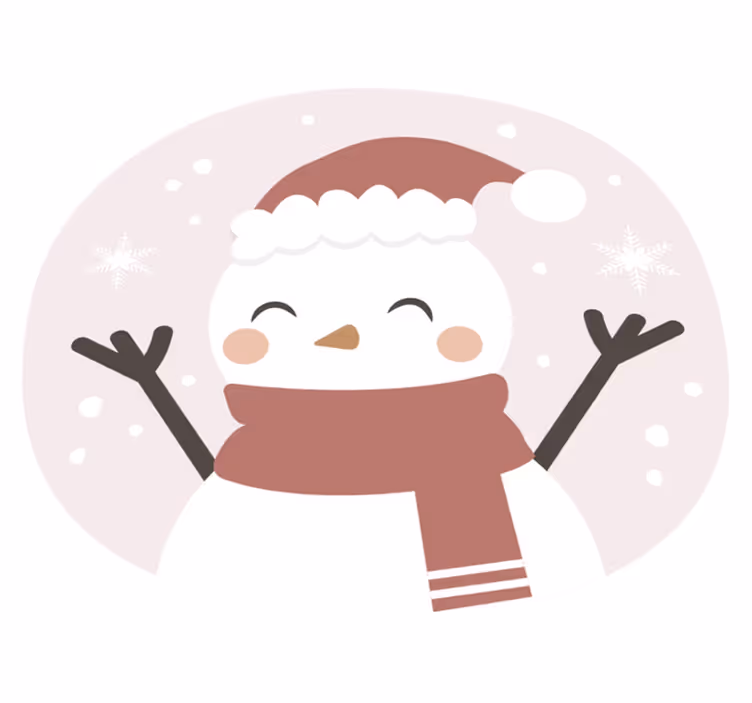 Cheerful Snowman Christmas vinyl rug - TenStickers