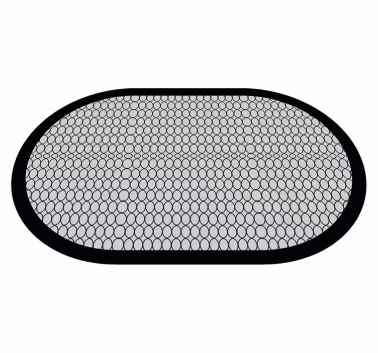 grey oval minimal vinyl rug - TenStickers