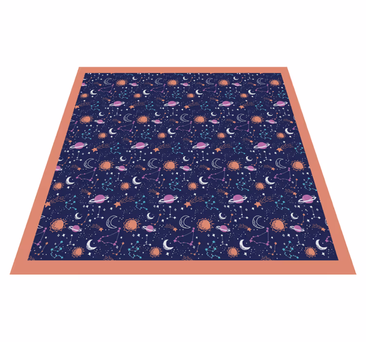 Washed blue childrens stars star rug - TenStickers