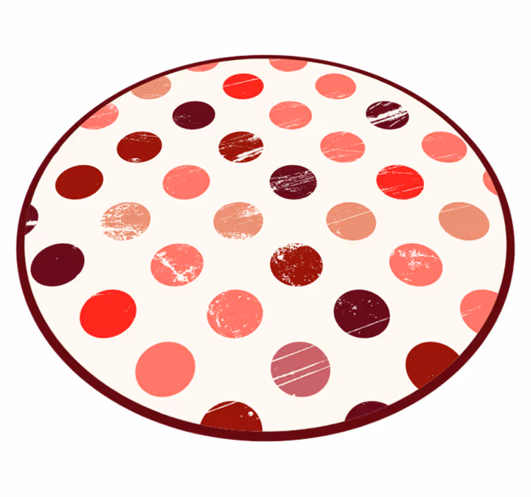 Shades of red dots geometric vinyl rugs - TenStickers