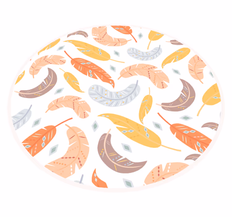 Pastel feathers  nature rug - TenStickers