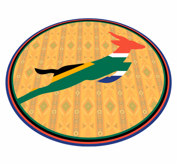 South African flag on Springbok animal rug - TenStickers