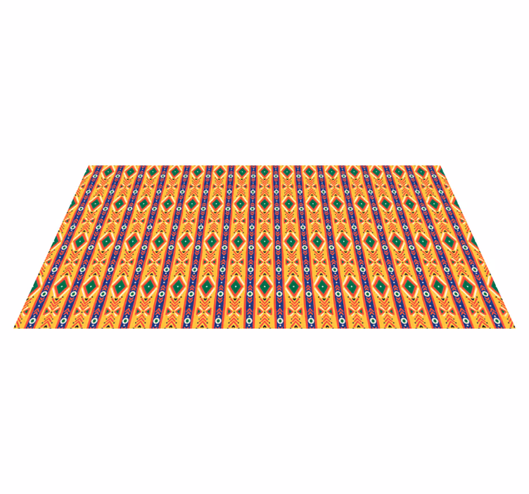 Blue, green, yellow tribal African ethnic rug - TenStickers