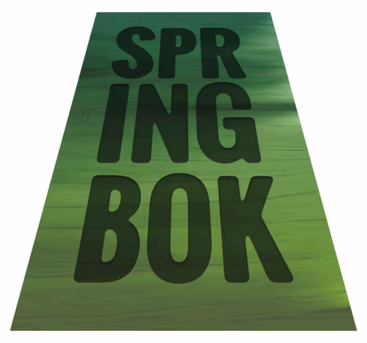 Green text Springbok custom rug - TenStickers