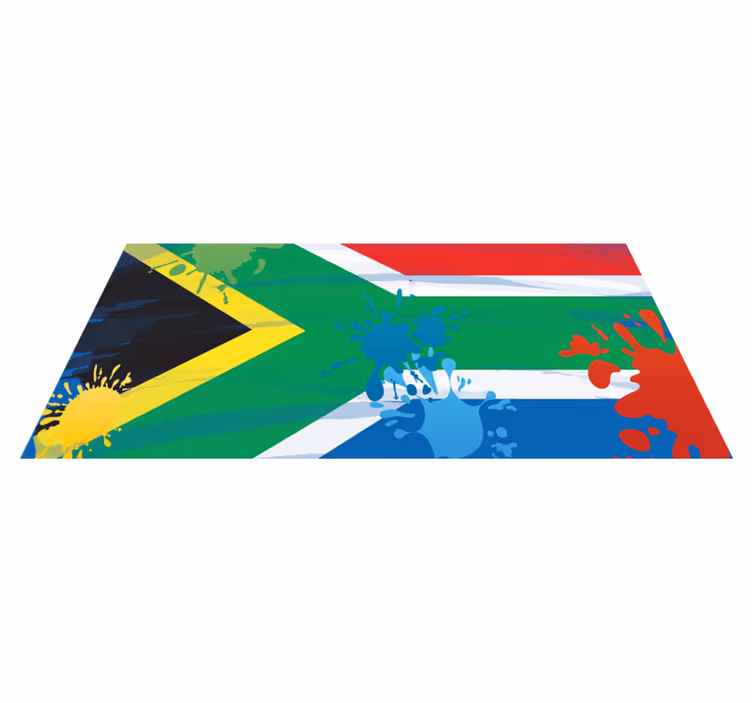 South Africa flag paint splash vintage rug - TenStickers