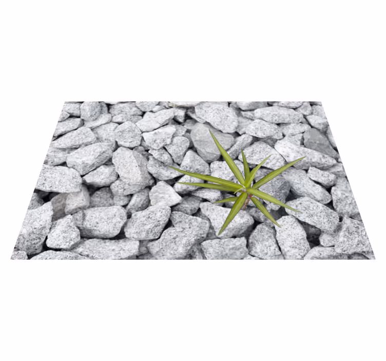 lonely wild plant crushed stone vinyl rug - TenStickers