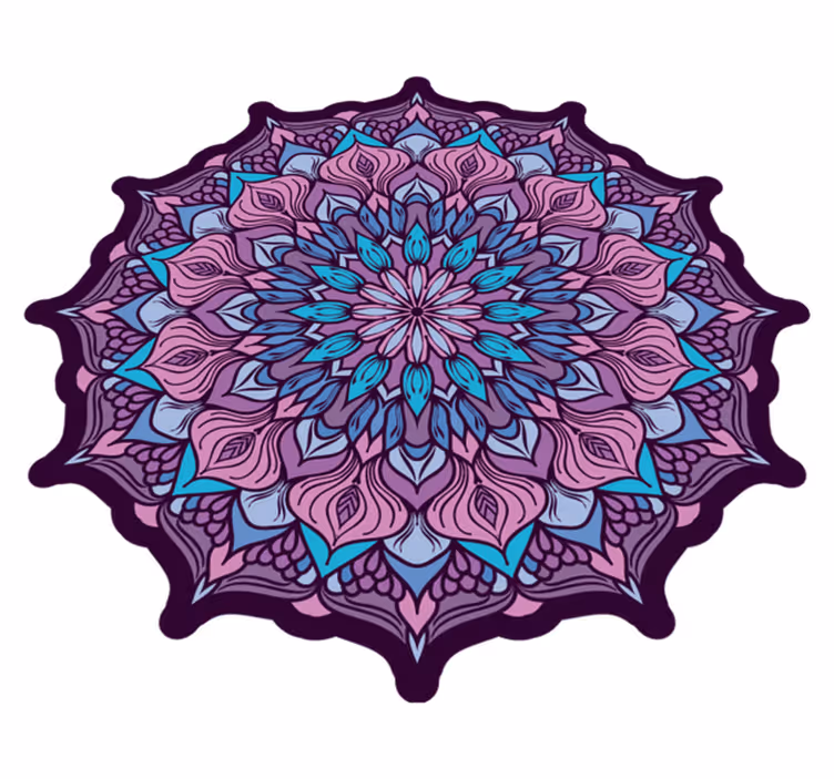 Boho mandala pattern mandala vinyl rug - TenStickers