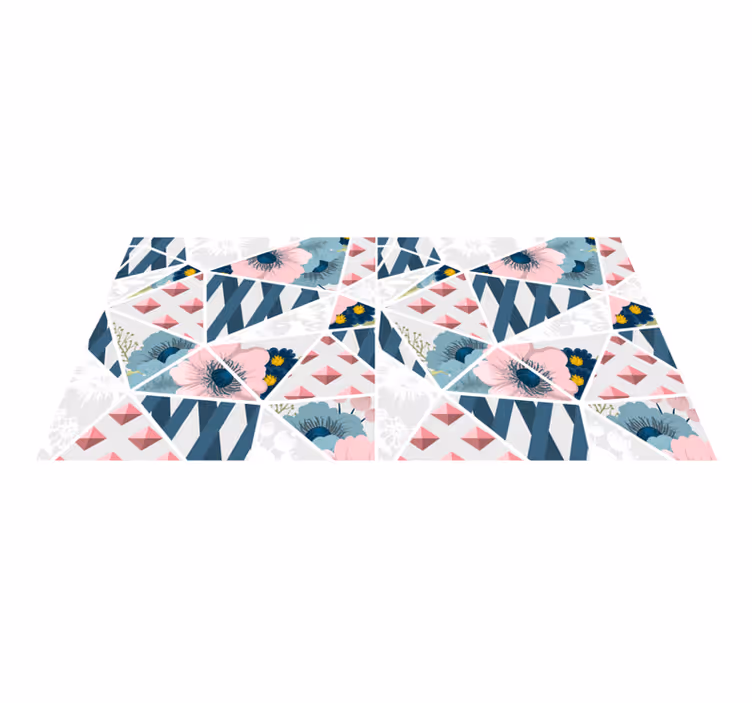 Mosaic floral center mosaic floor vinyl tiles - TenStickers