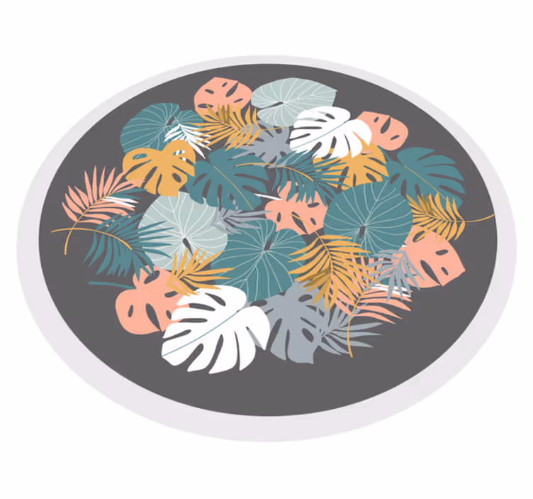 Tropical leaf floral vinyl rug - TenStickers