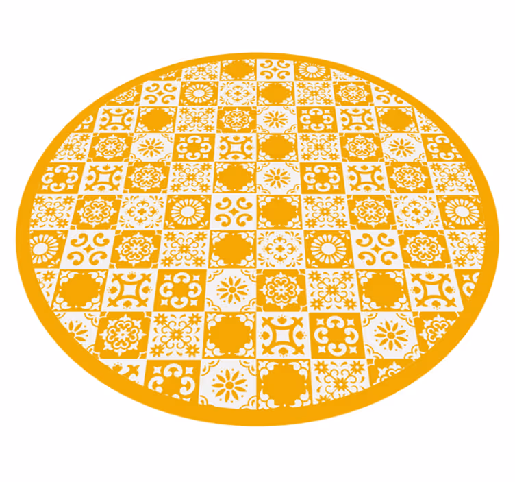 Abstract brown and white  tile carpet - TenStickers