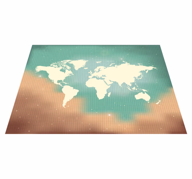 Colorful political map world map rug - TenStickers