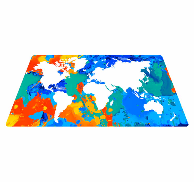 Watercolour tones  world map rug - TenStickers