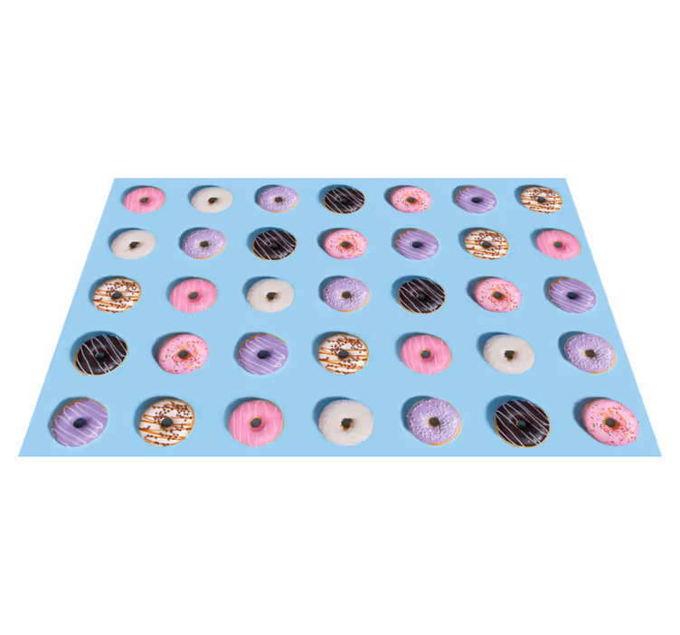 Donut Pattern Surface kids vinyl rug - TenStickers