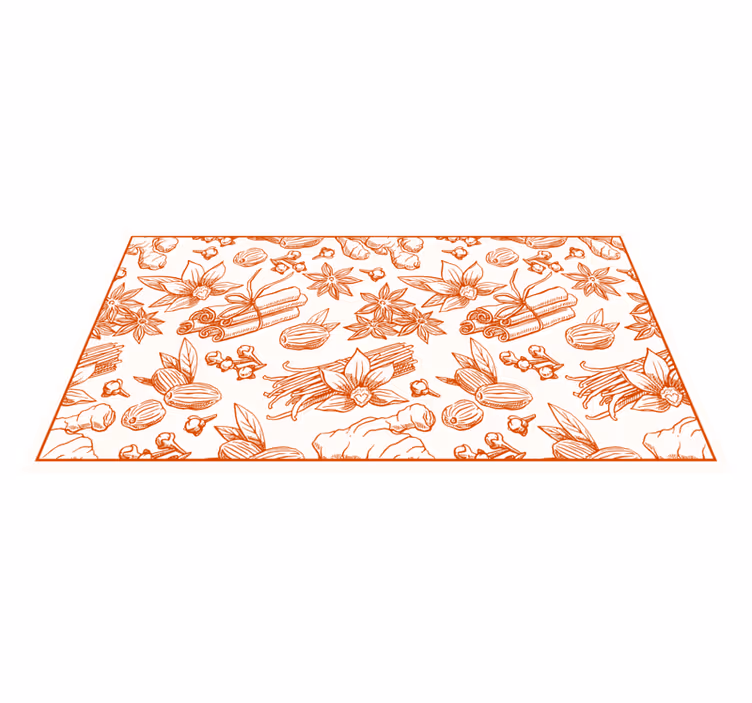 Brown spices kitchen floor tiles carpet - TenStickers