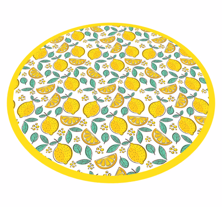 Citrus Patterned Design floral vinyl rug - TenStickers