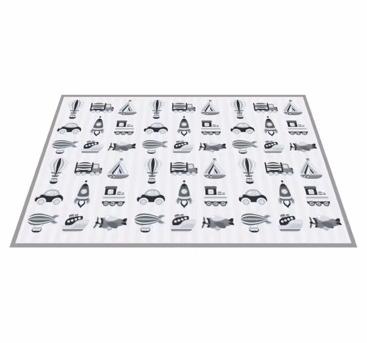 Playful Transport kids vinyl rug - TenStickers